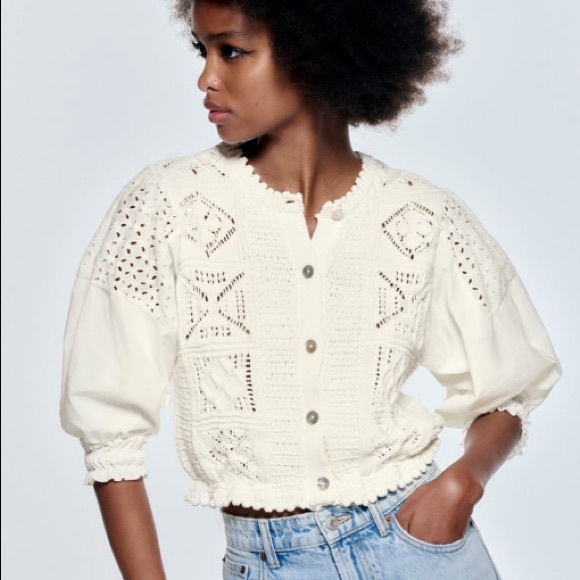 NWT Zara Combination Knit Top - Picture 5 of 6